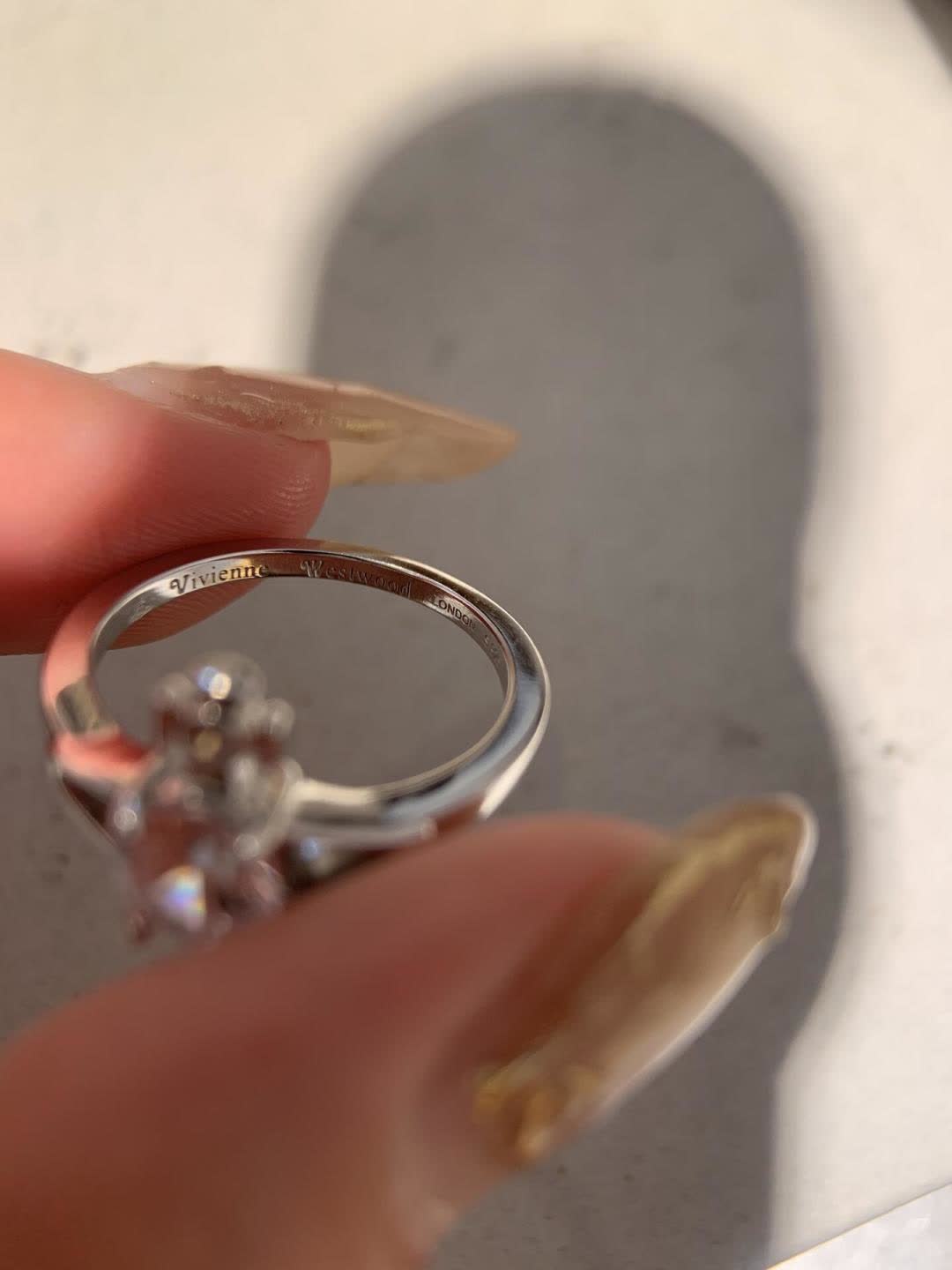 Vivienne Westwood Silver Ring with Crystal Stone